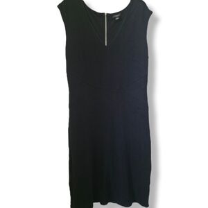 Ann Taylor Size 10 Black Sleeveless Dress With Silver Zipper Back